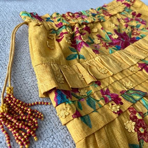 NWT FARM Rio Yellow Flower Dream Ruffle Mini Skirt- XL - Picture 8 of 11